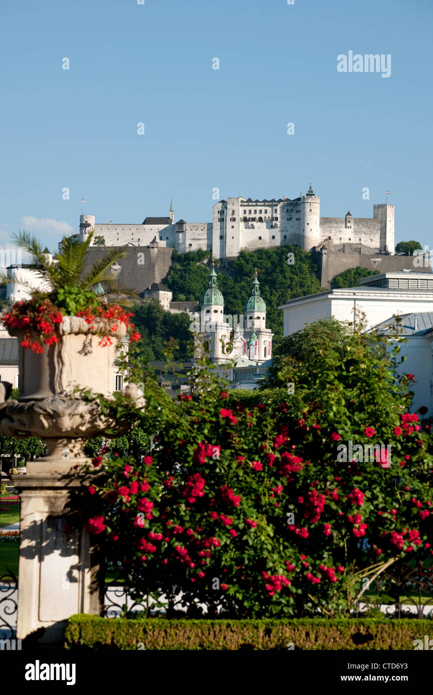 Mirabell Gardens and palace in summer, Salzburg Austria Stock Photo