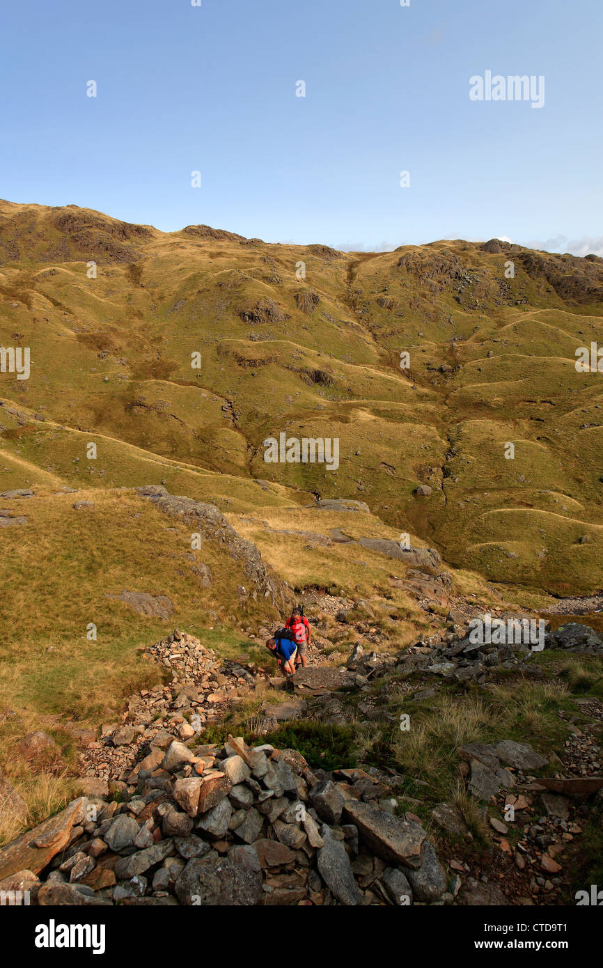 Blea Ragg Adult male walkers in the Landscape of Blea Rigg Fell, Great Langdale ...