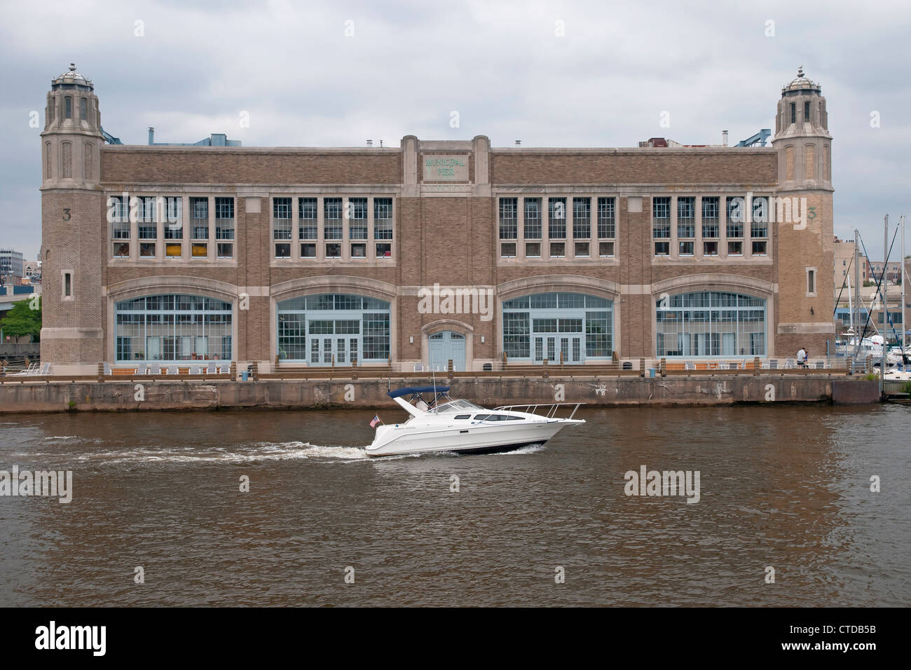 Municipal pier and Pleasure launch, Delaware river, Philadelphia, PA