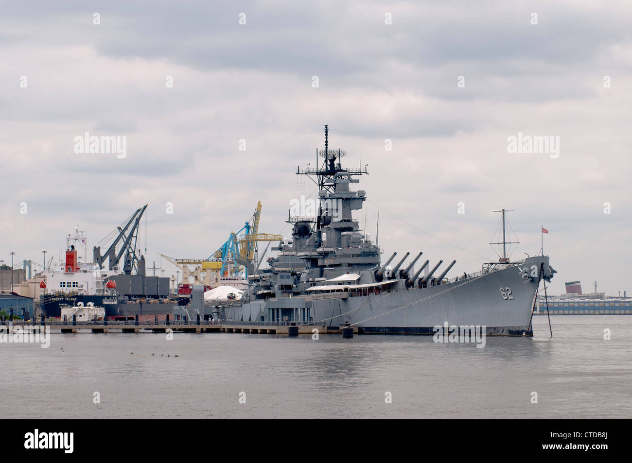 The Battleship New Jersey Museum, Delaware river,Camden,New Jersy, USA Stock Photo