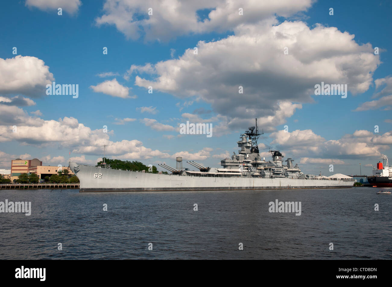 The Battleship New Jersey Museum, Delaware river, Camden,  New Jersy, USA Stock Photo