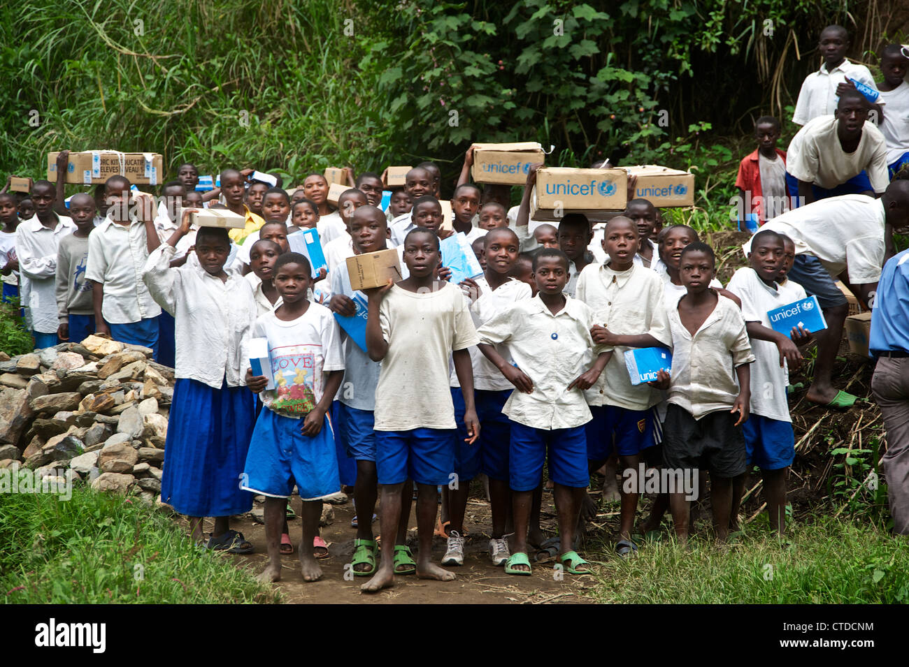 Children with help from UNICEF, Democratic Republic of Congo Stock Photo