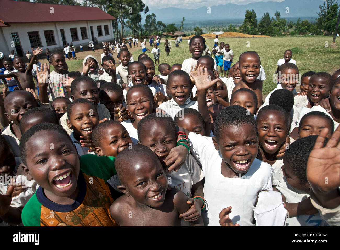 Congolese children, FARDC, Mushake, Democratic Republic of Congo Stock Photo