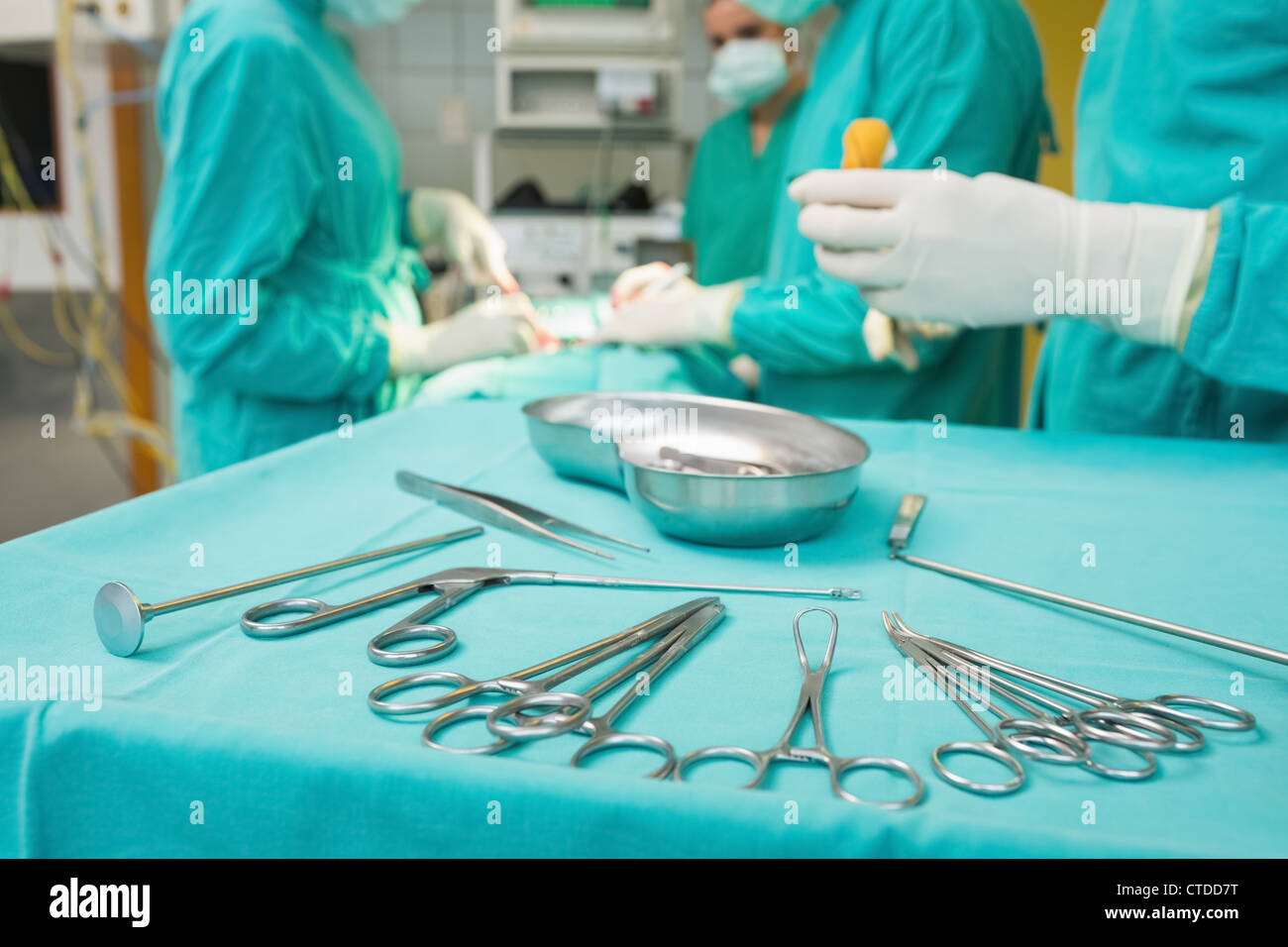 Close up of surgical tools on a table Stock Photo Alamy