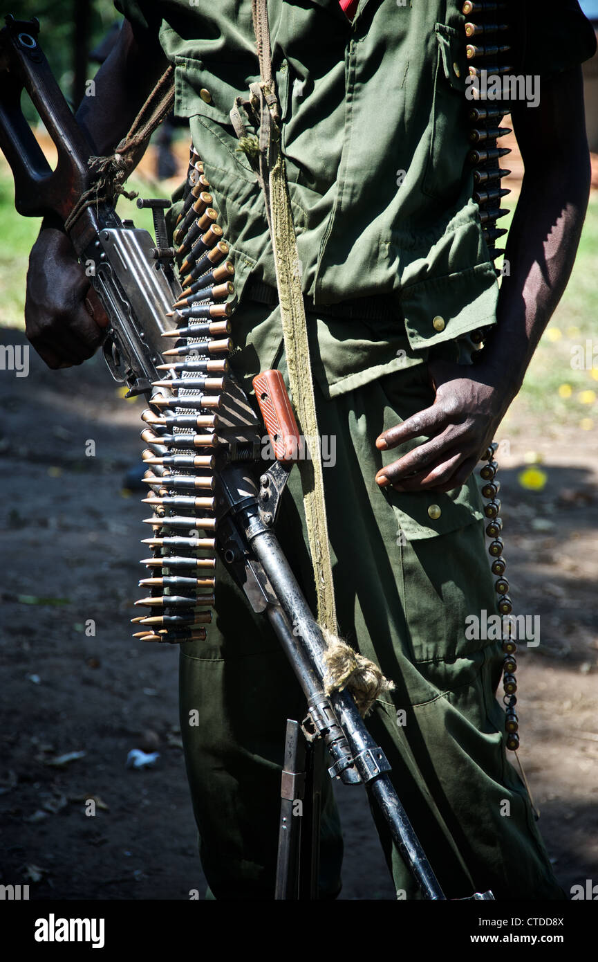 Congolese soldier, FARDC, Mushake, Democratic Republic of Congo Stock Photo