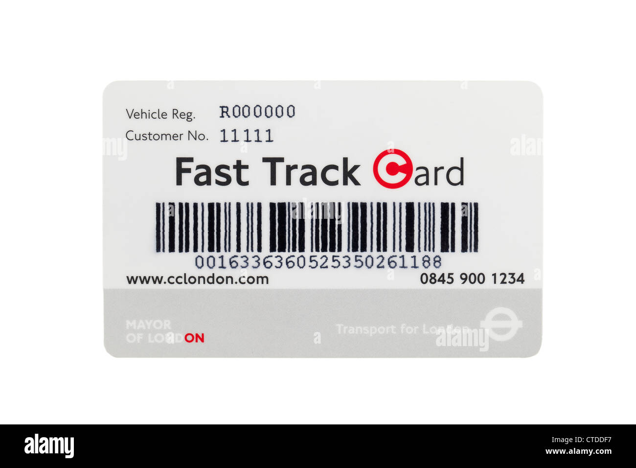 Congestion charge fast track card Stock Photo