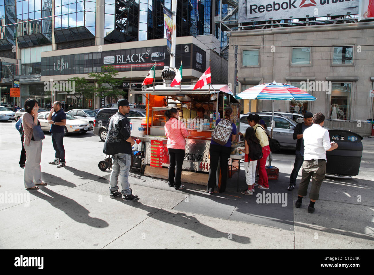 A Food Vendor On The Streets Of Toronto Outside The Eatons centre Shopping Mall Stock Photo