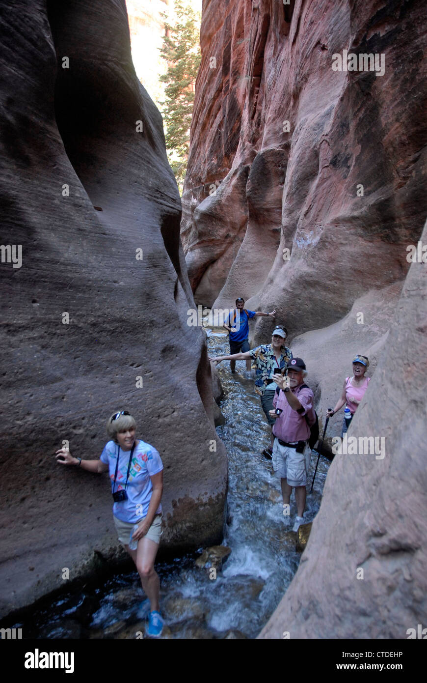 Kanarra Creek slot canyon hiking on BLM land near Kolob Canyons, Zion
