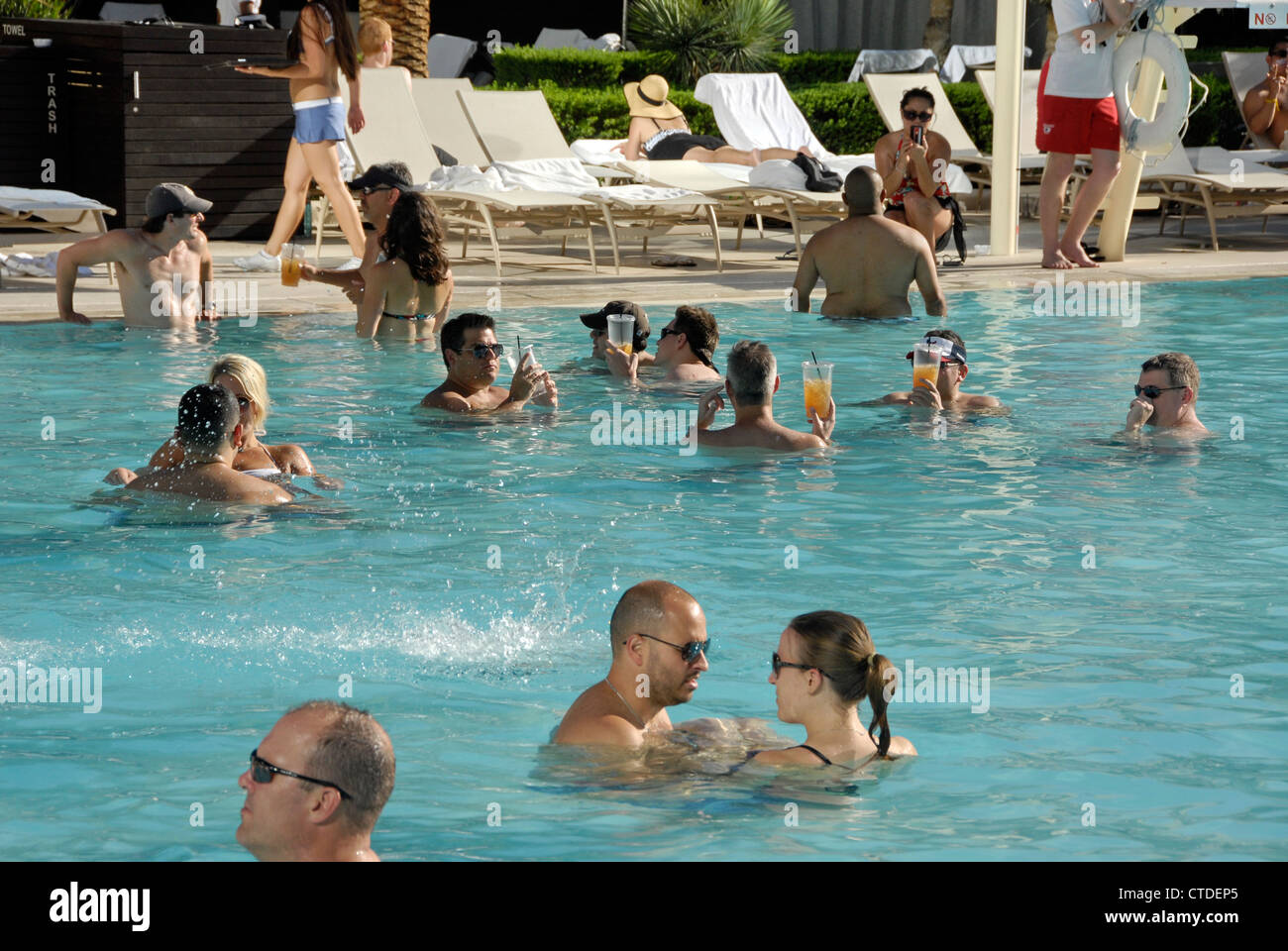 Swimming pool at the Aria Hotel in Las Vegas, Nevada, USA Stock Photo