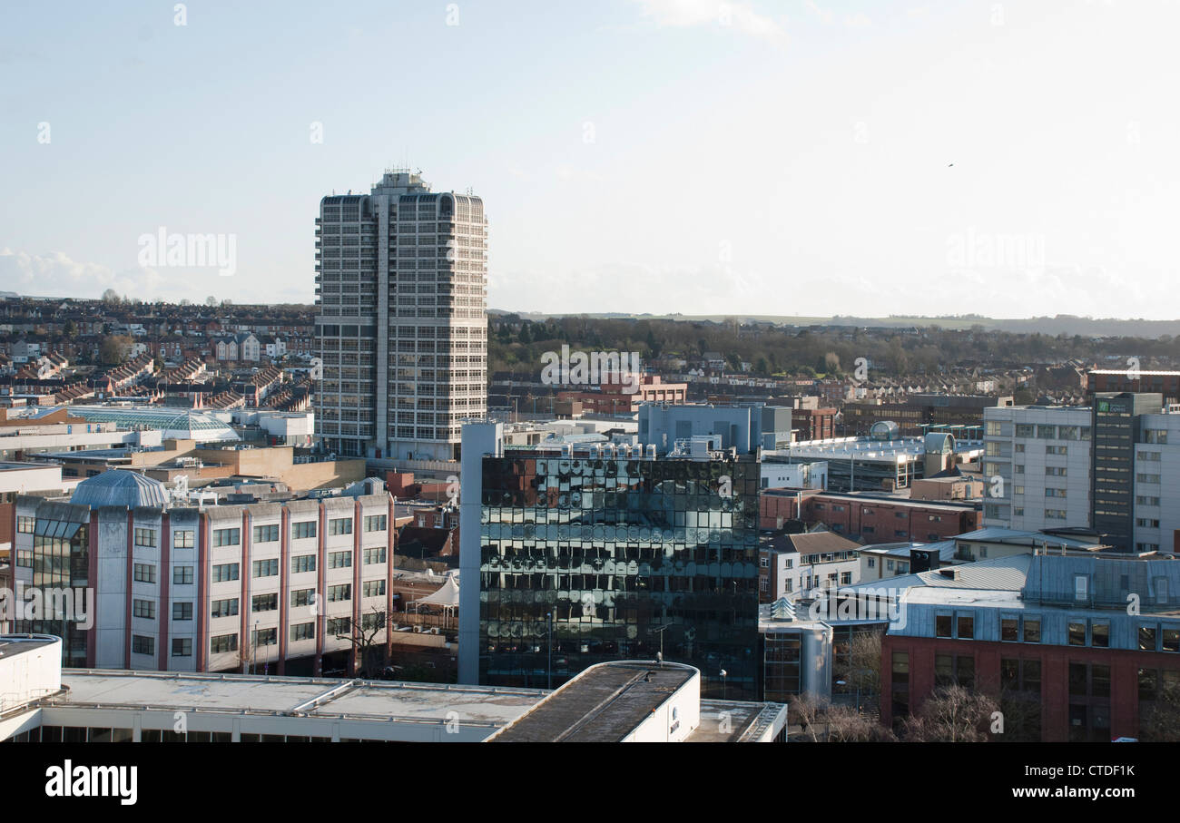 The David Murray John building on the Swindon Town Centre skyline. Stock Photo