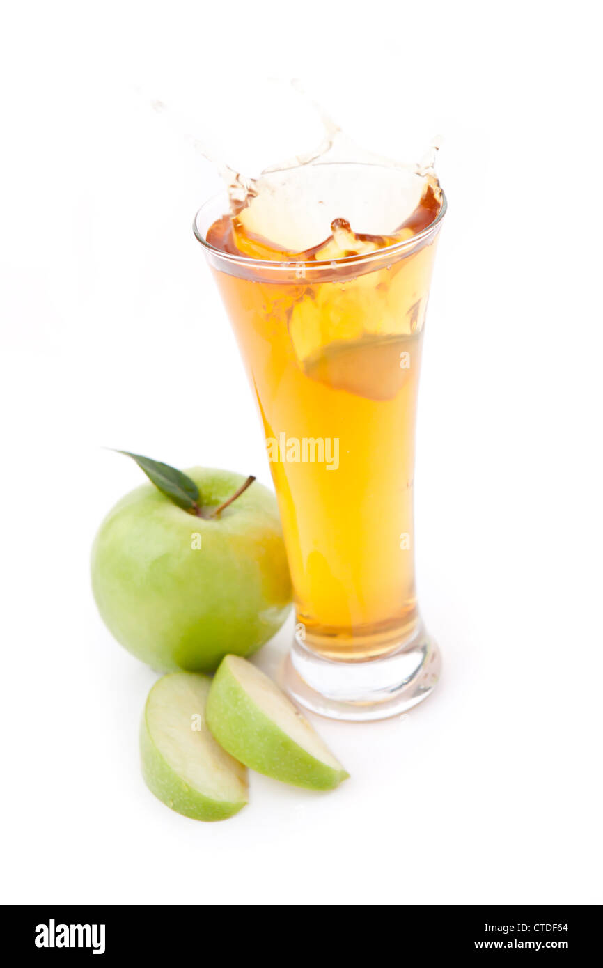 Apple juice and ice Stock Photo Alamy
