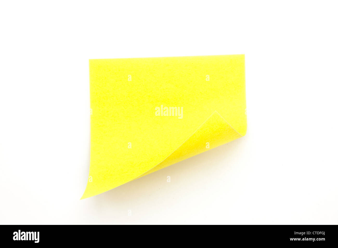 Yellow curved adhesive note Stock Photo Alamy