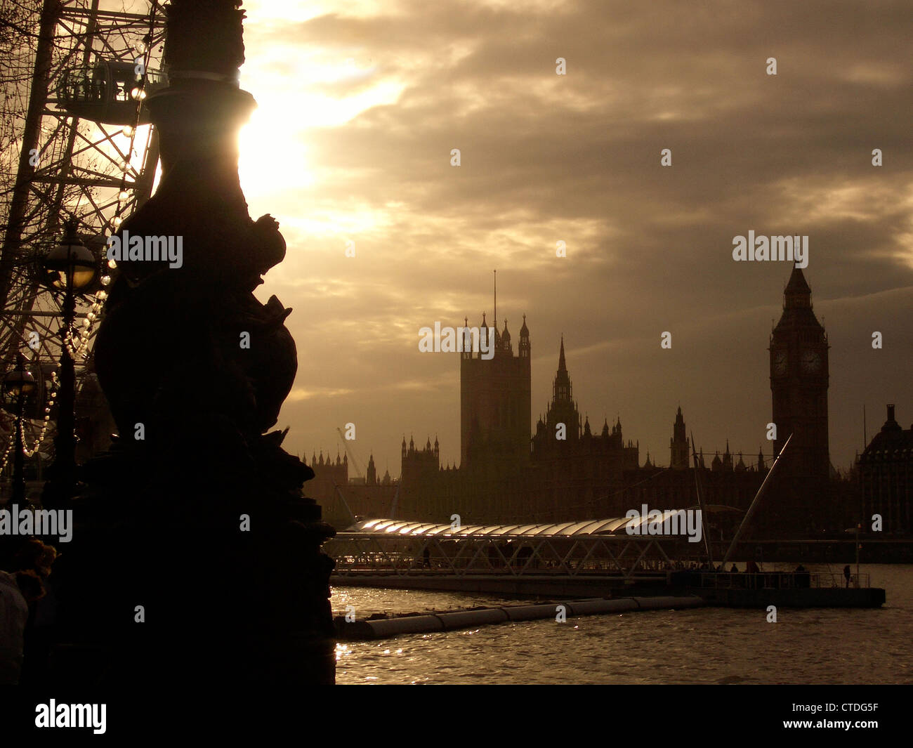 palace of westminster from the southbank Stock Photo