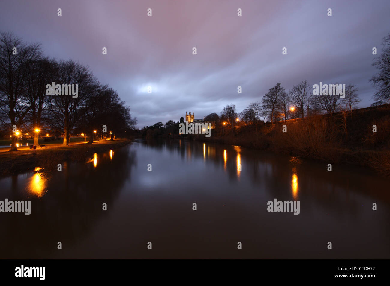 Hereford Cathedral, Victoria Bridge, Hereford, Herefordshire Stock Photo Alamy
