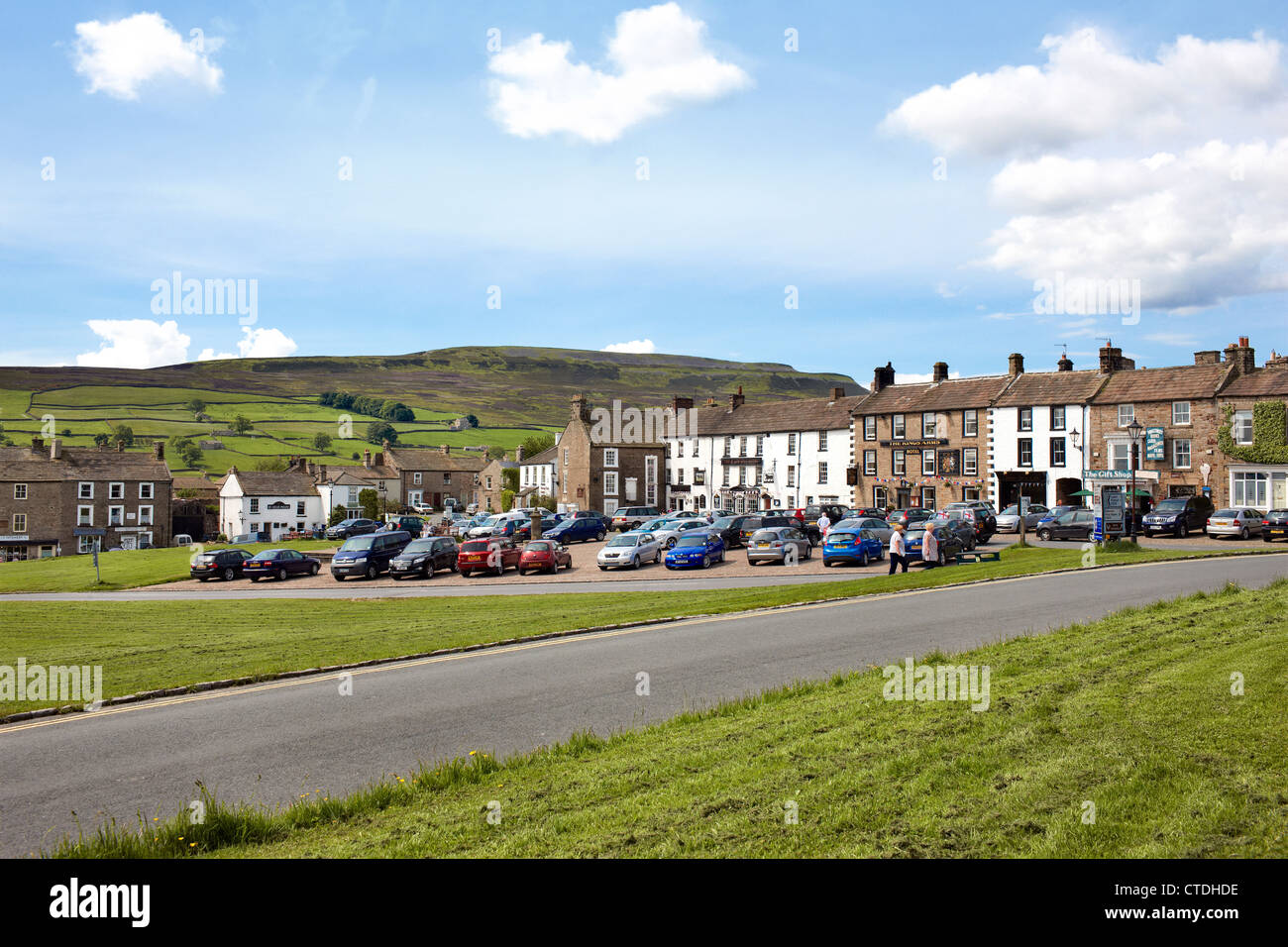 The village of Reeth located  in Swaledale, Yorkshire Dales UK Stock Photo