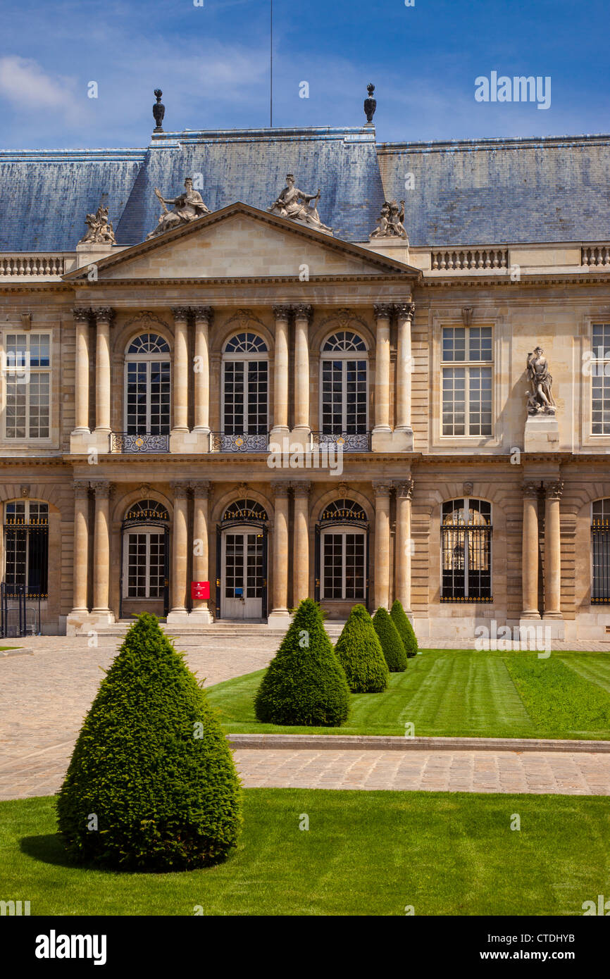 Main entry to Hotel de Soubise, now Les Archives Nationale, Paris France Stock Photo