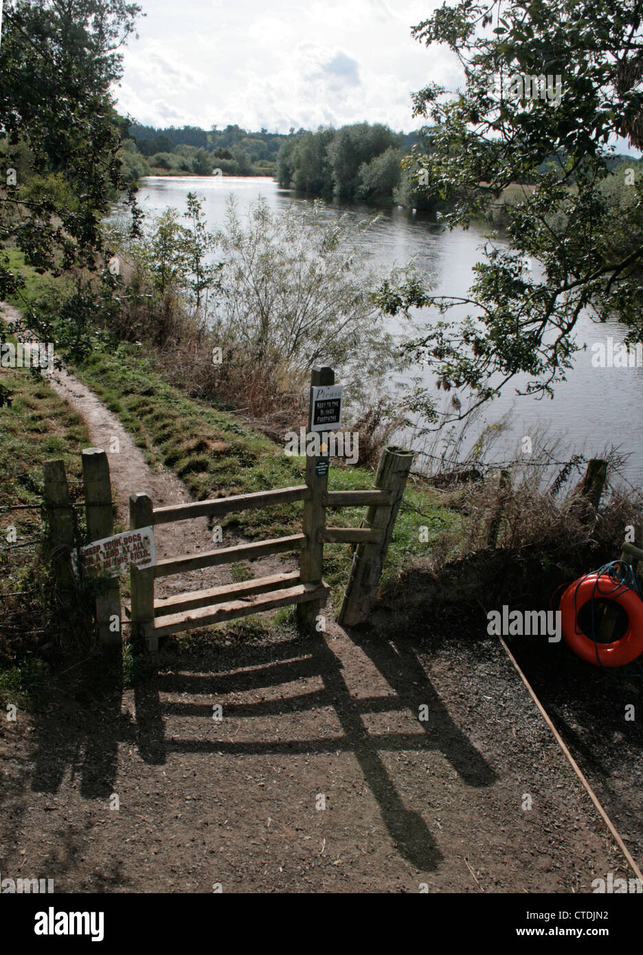 Footpath beside the River Wye, at Lucksall Caravan & Camping Park