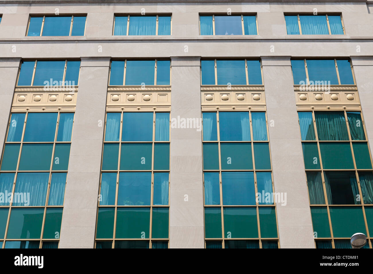 Retro office building windows Stock Photo