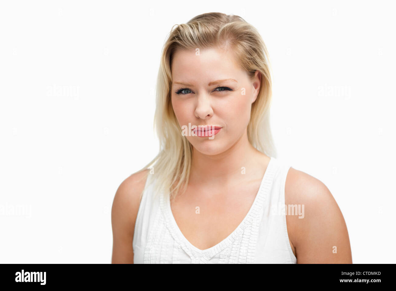 Serious attractive woman looking at the camera Stock Photo