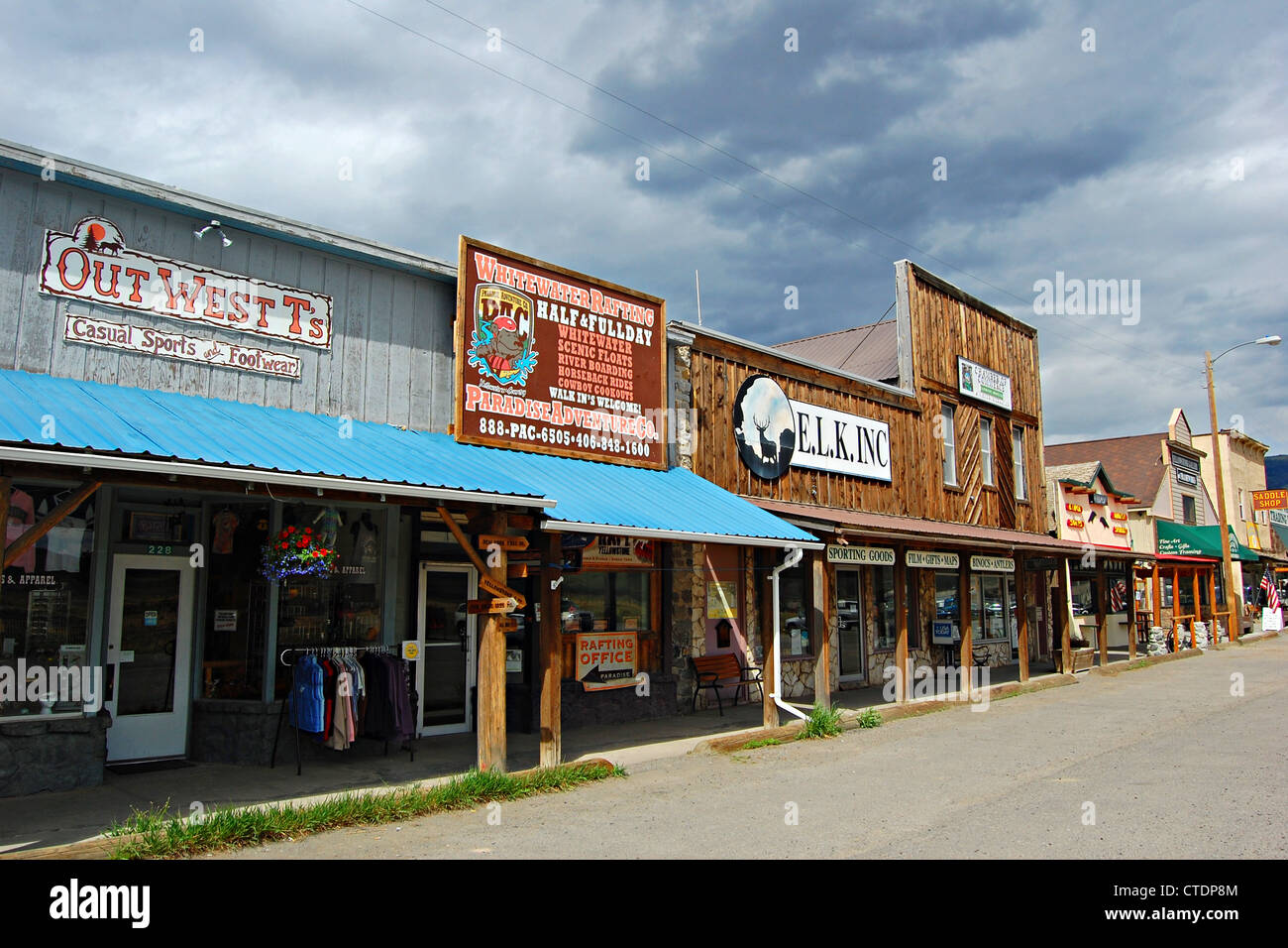 Park Street, Gardiner, Montana Stock Photo Alamy