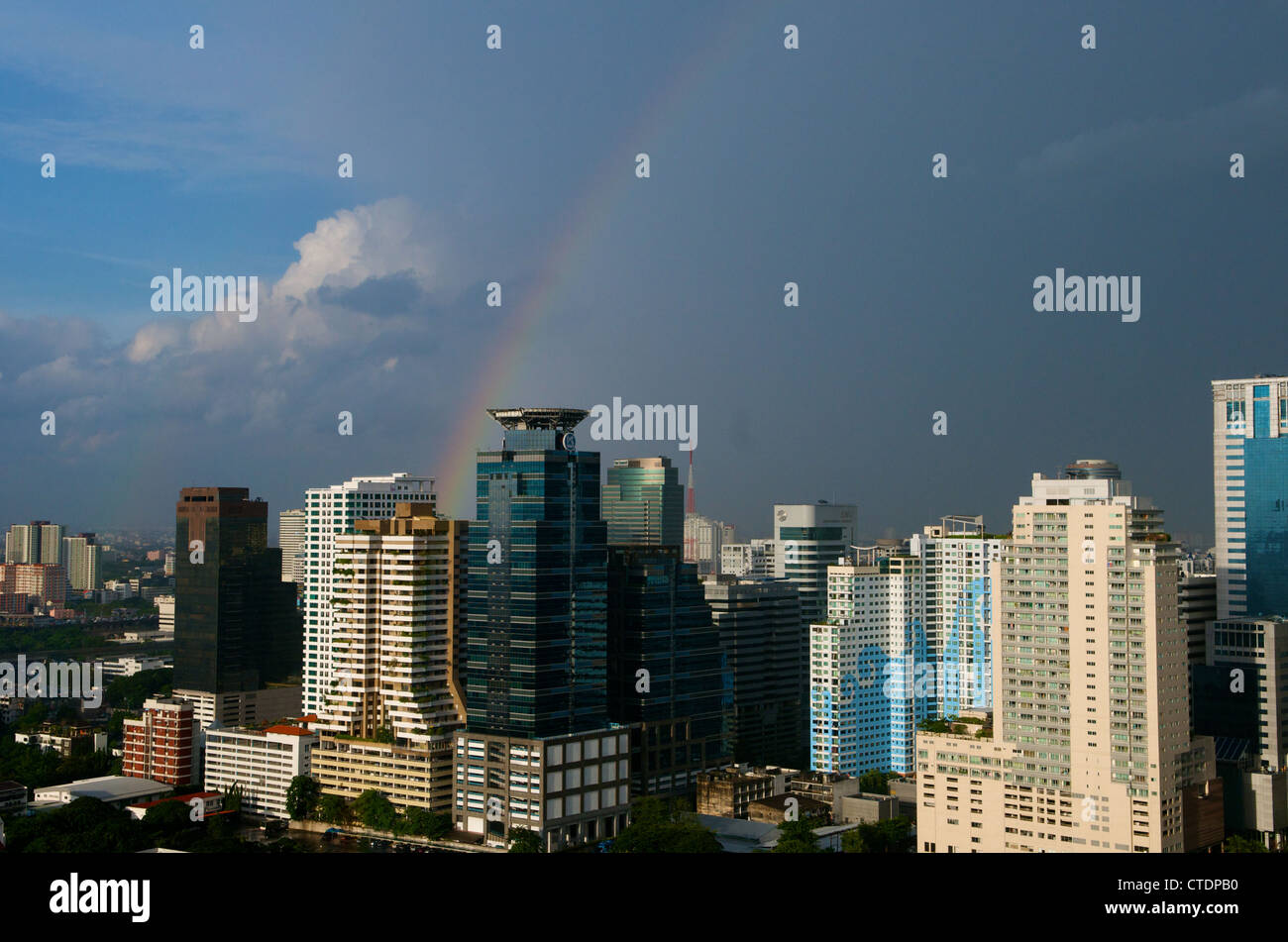 Rainbow Over Bangkok Skyline Bangkok Thailand Stock Photo Alamy