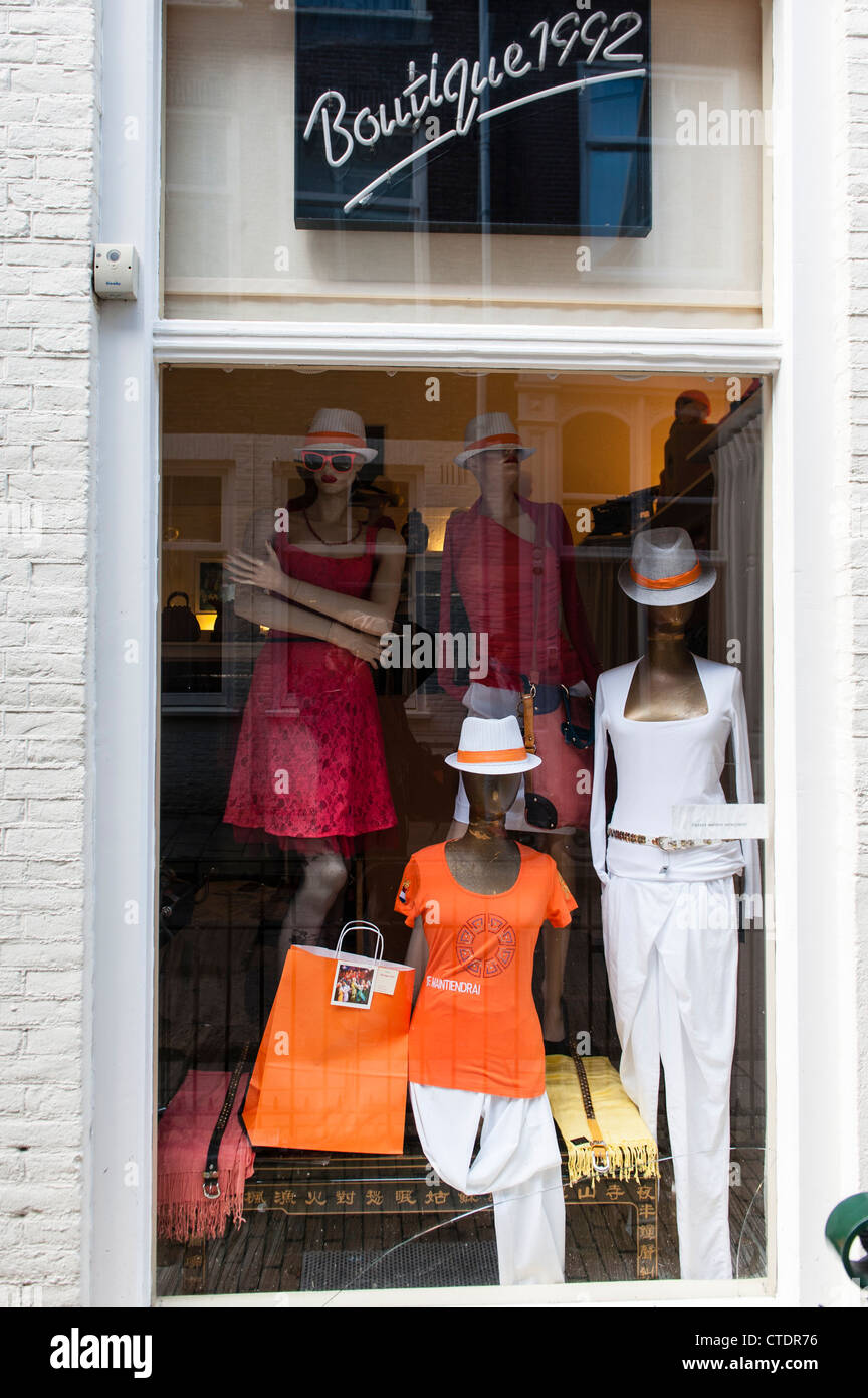 Normal street scenes in the Jordaan neighbourhood of Amsterdam. Small boutiques have been florishing here for years. Stock Photo