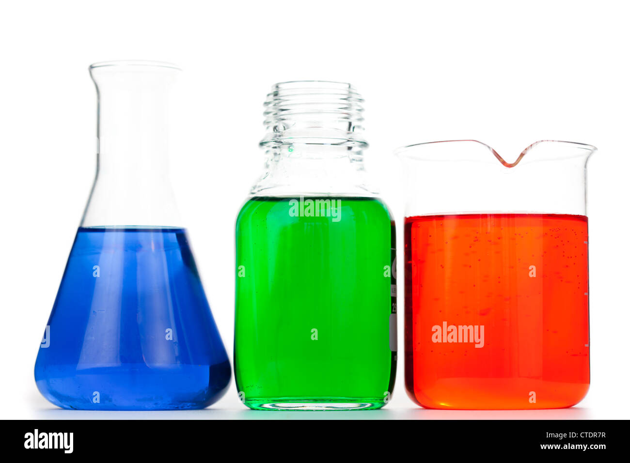 Beakers and an erlenmeyer Stock Photo - Alamy