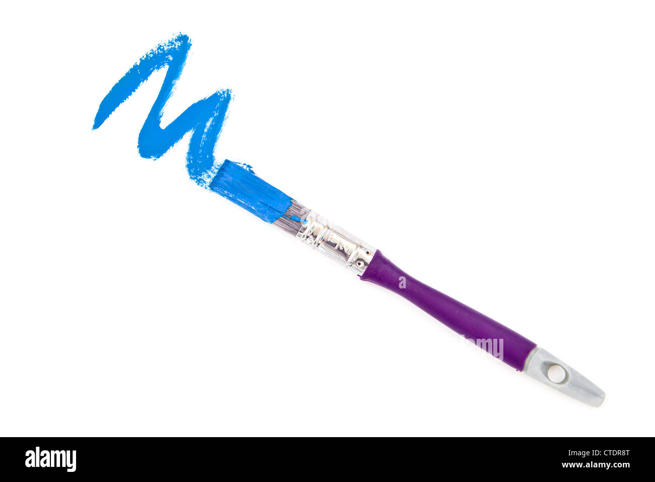 Blue zigzag of painting Stock Photo