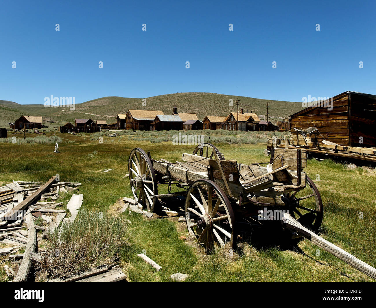 A old horse-car in Bodie, a ghost town in California, United States. Stock Photo