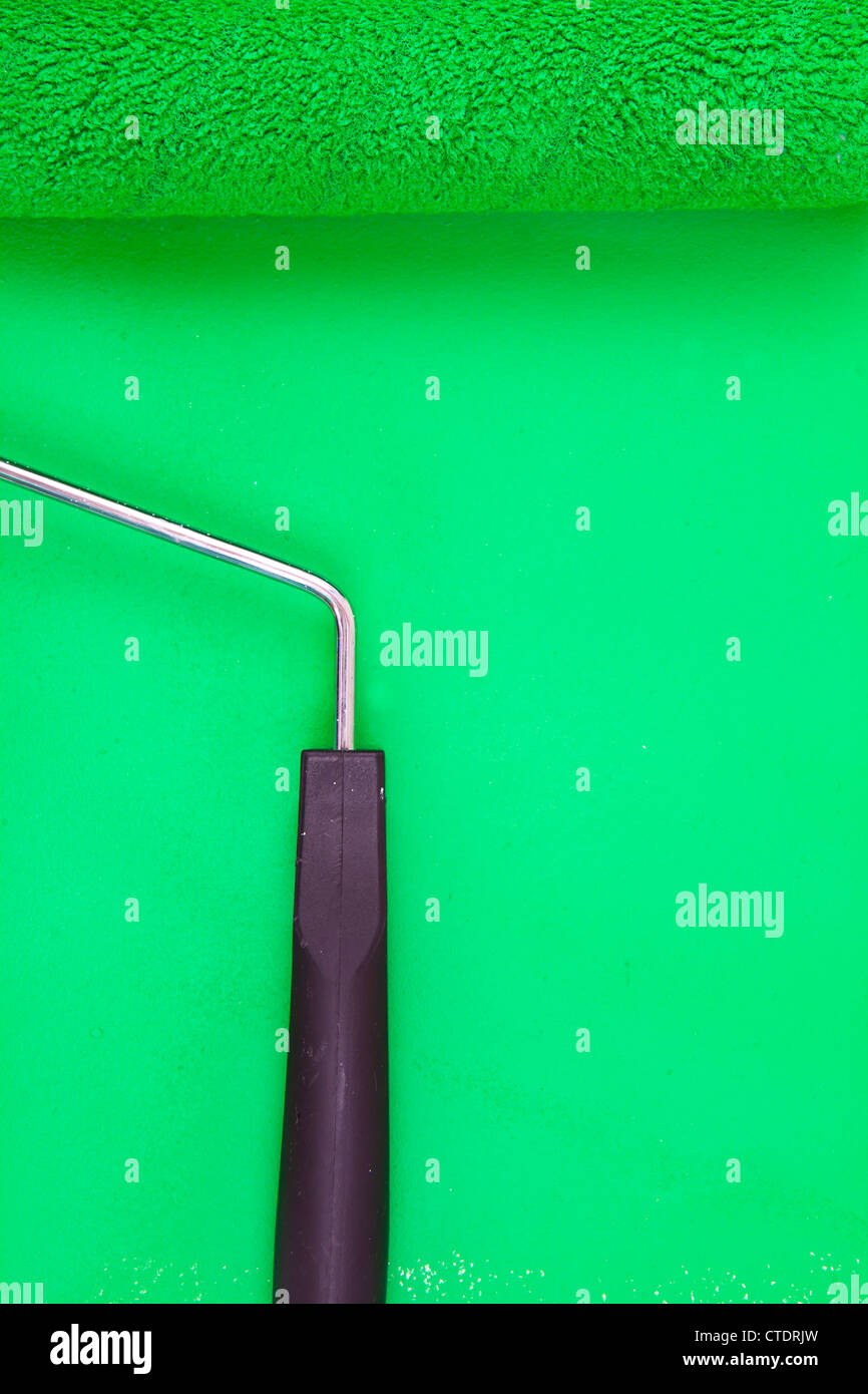 Green paint roller hi-res stock photography and images - Alamy