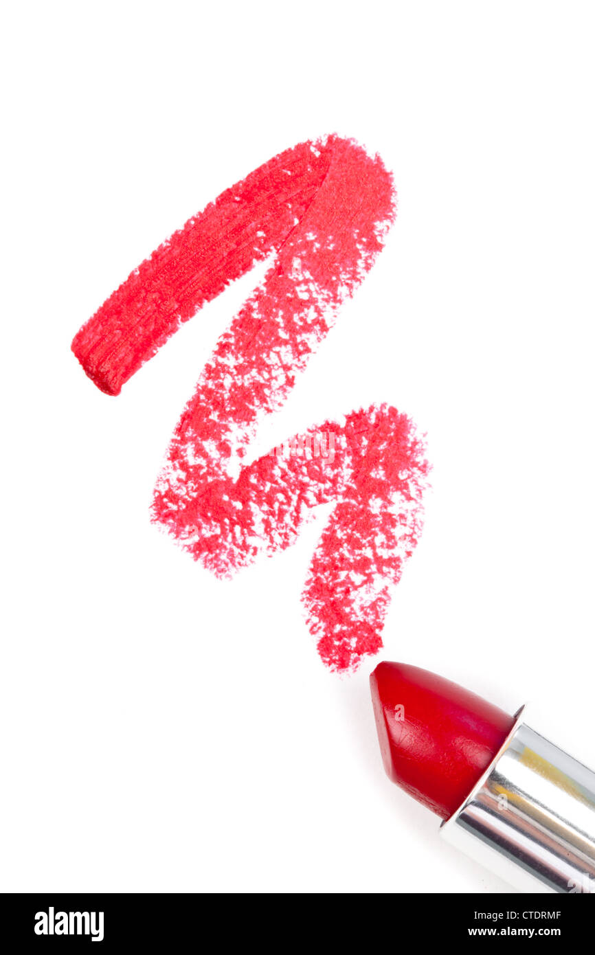 Red Trace Of Lipstick Stock Photo - Alamy