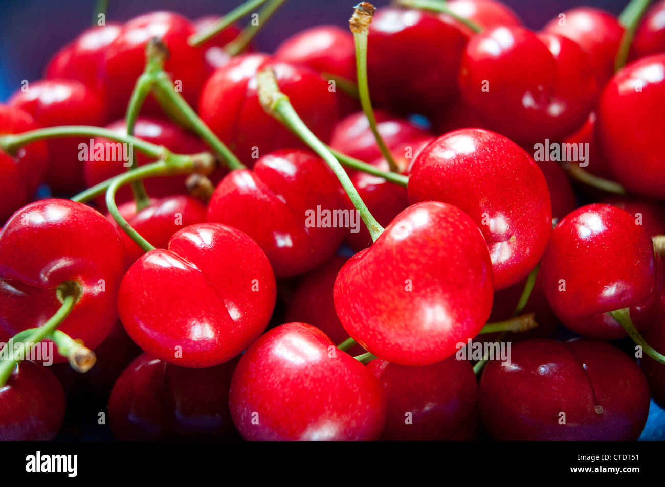 Cherries. Close view. Stock Photo