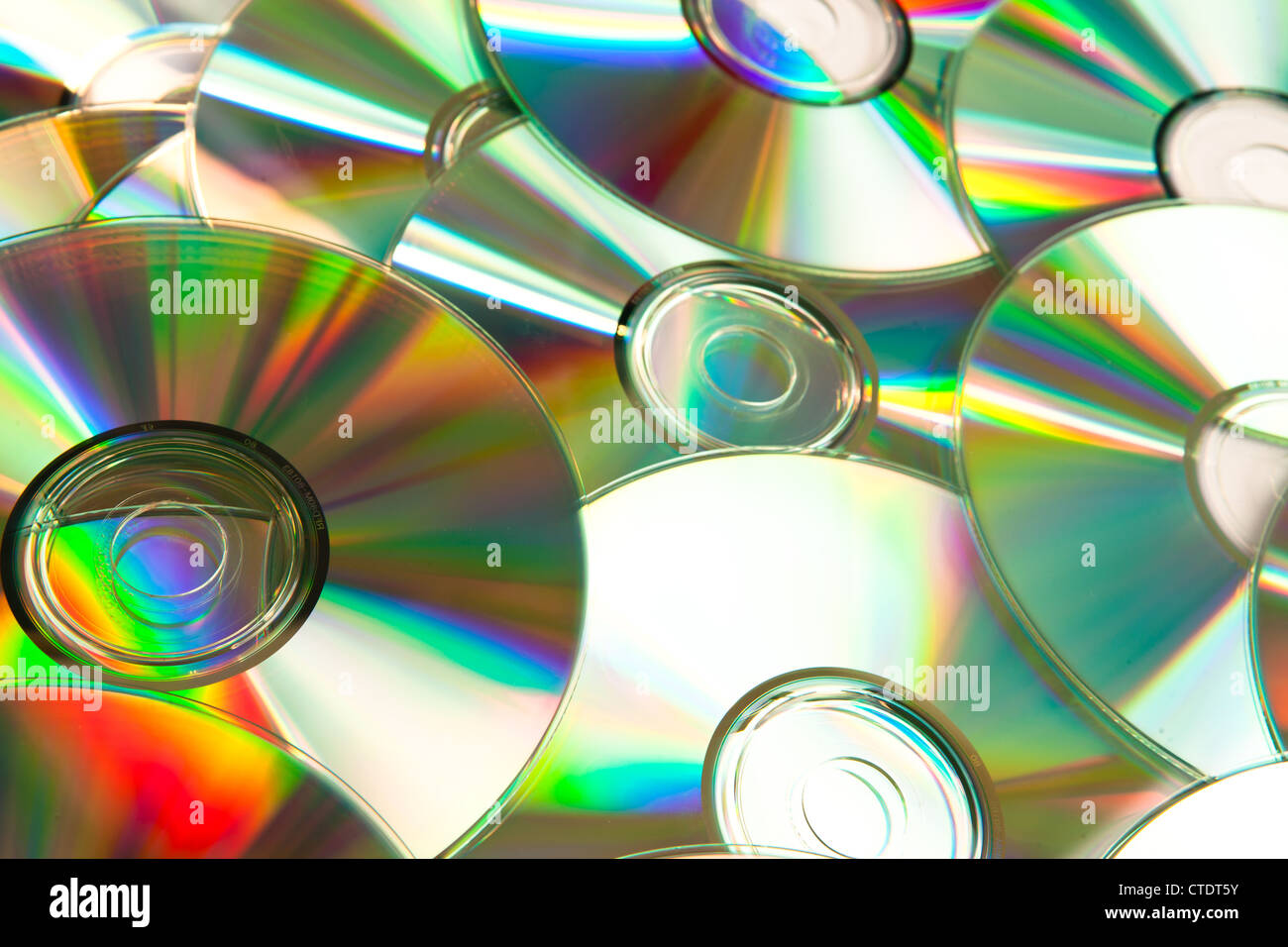 Music cd piled up Stock Photo