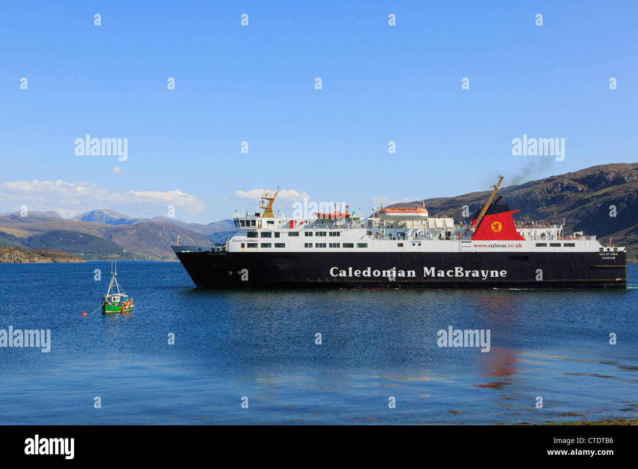 Caledonian MacBrayne Isle of Lewis ferry from Stornoway sailing up Loch