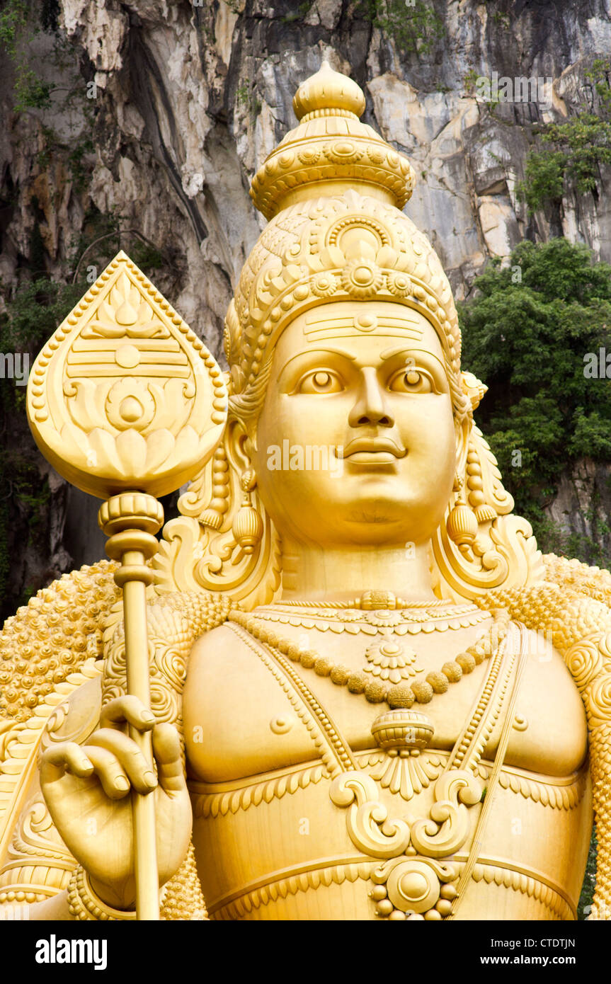 Statue of Lord Murugan, out side of Batu caves. Kuala Lumpur of Malaysia. Stock Photo