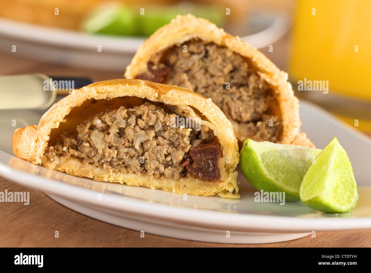 Peruvian snack called Empanada (pie) filled with ground beef meat