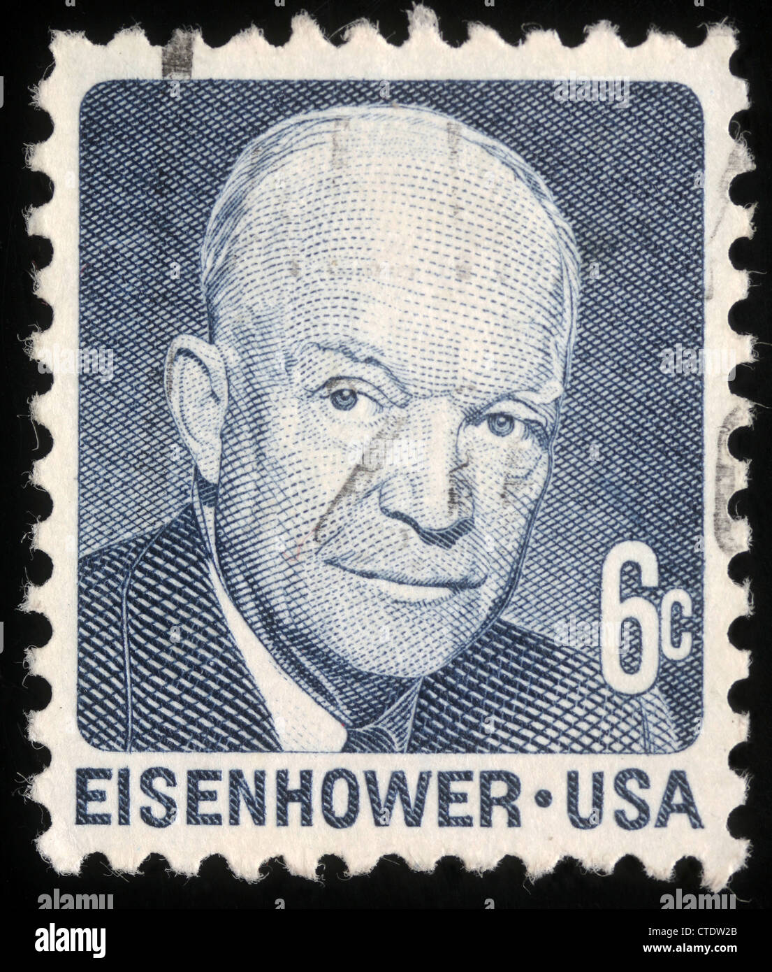 UNITED STATES OF AMERICA - CIRCA 1970: a stamp printed in the USA shows Dwight David Eisenhower, President of US, 1953-61. Stock Photo