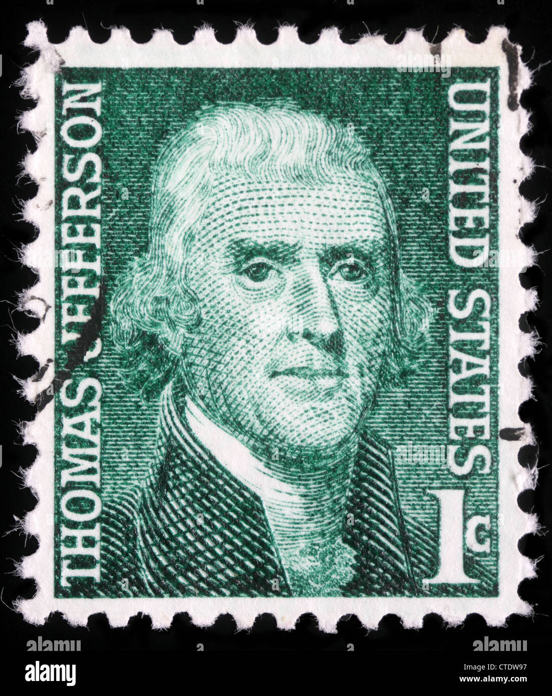 USA - CIRCA 1950: A stamp shows image portrait Thomas Jefferson was the third President of the United States Stock Photo