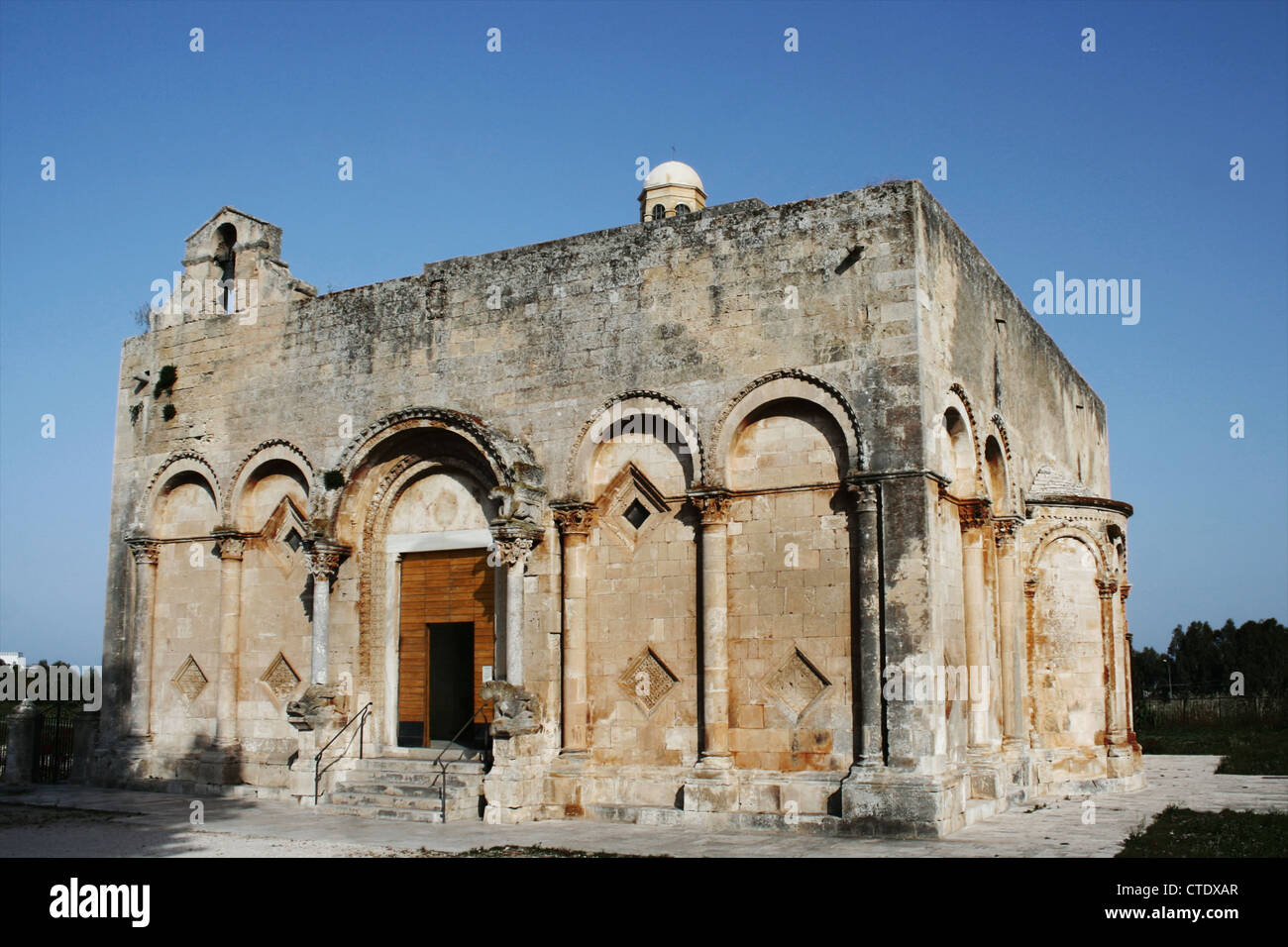 Apulia - Ancient Romanesque Italian Church in Foggia. Stock Photo