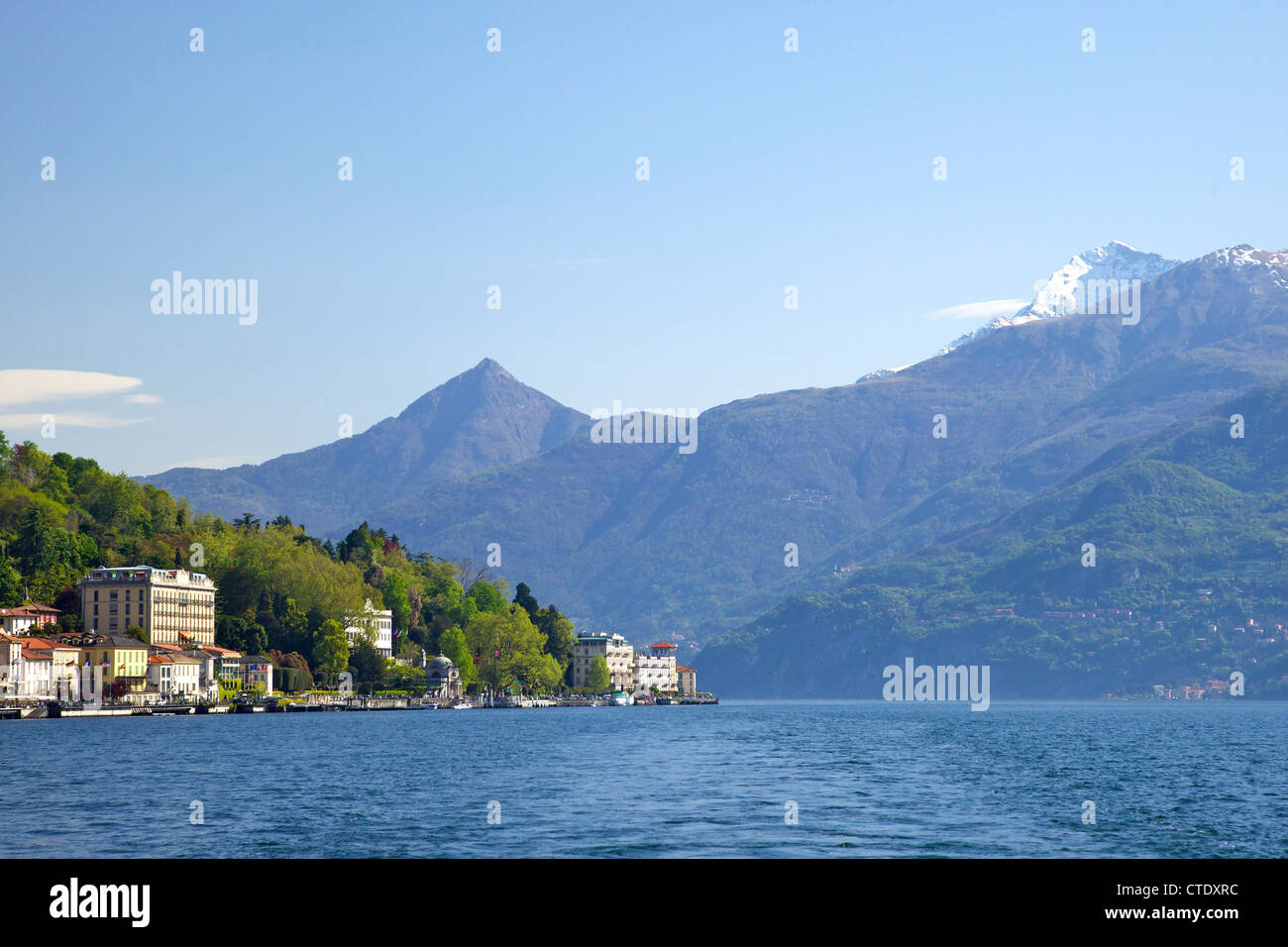 Spring sunshine on Cadenabbia, Lake Como, Northern Italy, Europe Stock Photo