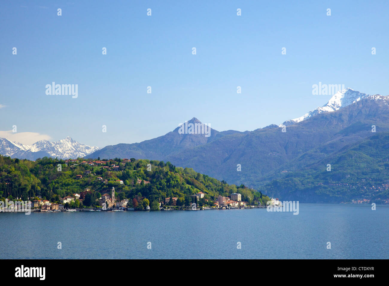 Tremezzo and Cadenabbia in spring sunshine, Lake Como, Northern Italy, Europe Stock Photo