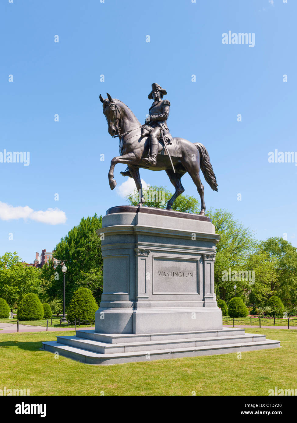 Washington Statue, Boston Public Garden Stock Photo