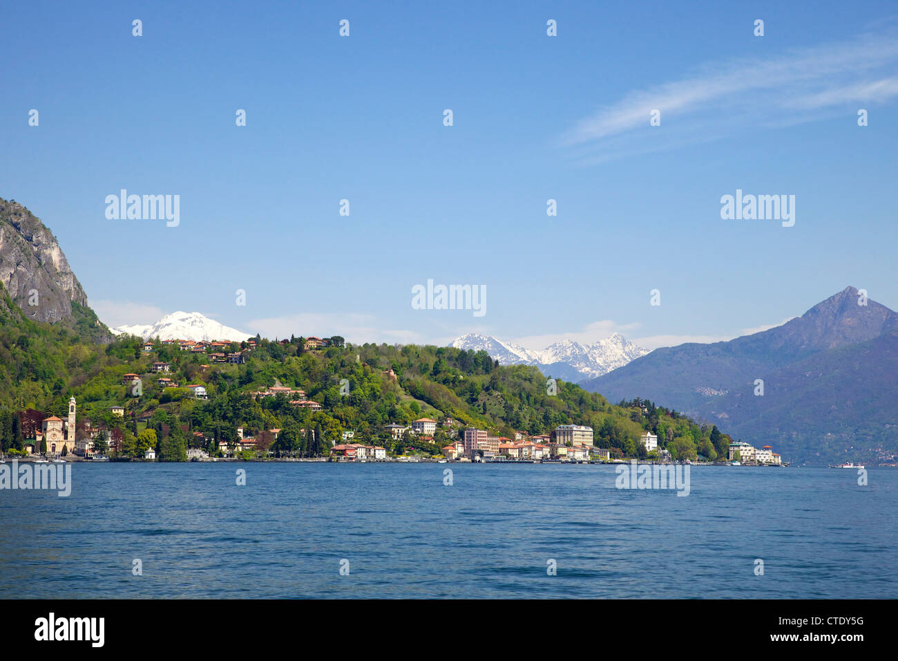 Tremezzo and Cadenabbia in spring sunshine, Lake Como, Northern Italy, Europe Stock Photo