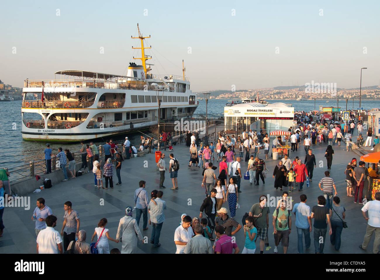 ISTANBUL, TURKEY. The Eminonu waterfront on the Golden Horn. 2012. Stock Photo