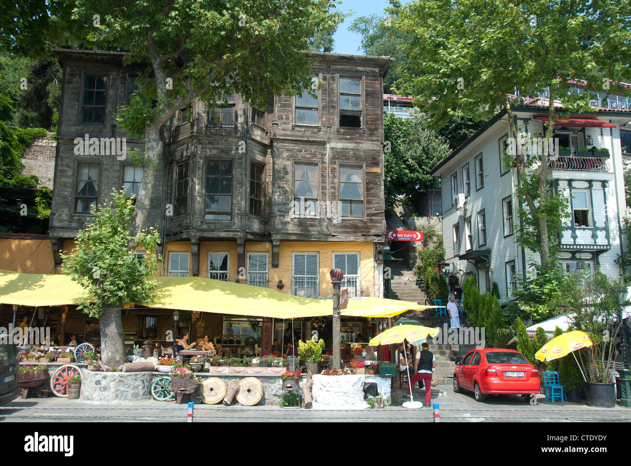 ISTANBUL, TURKEY. A street scene in the upmarket Bosphorus suburb of Bebek. 2012. Stock Photo