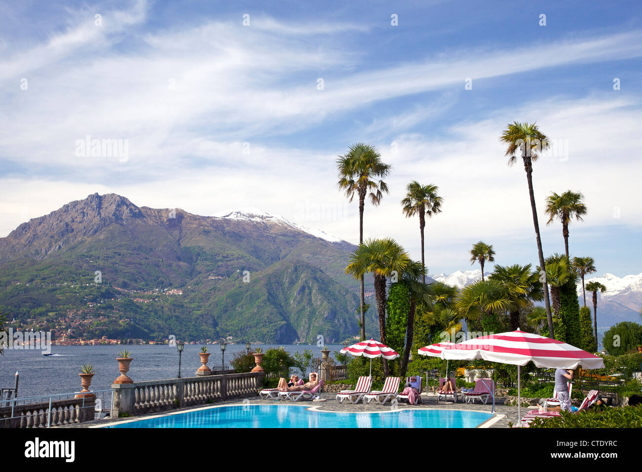 Grounds of Grand Hotel Villa Serbelloni, Bellagio, Lake Como, Northern Italy, Europe Stock Photo