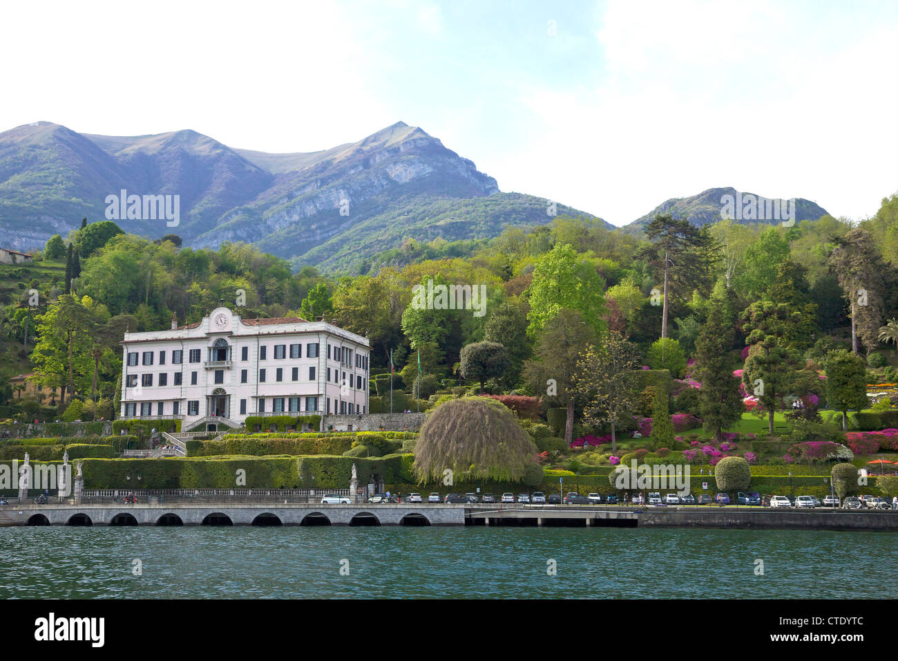 Villa Carlotta and gardens in spring sunshine, Tremezzo, Lake Como, Northern Italy, Europe Stock Photo
