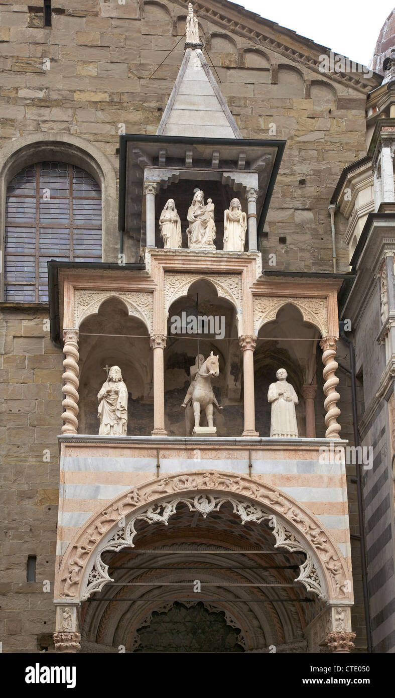 Giovanni da Campione's porch, Santa Maria Maggiore church, Bergamo, Lombardy, Italy Stock Photo