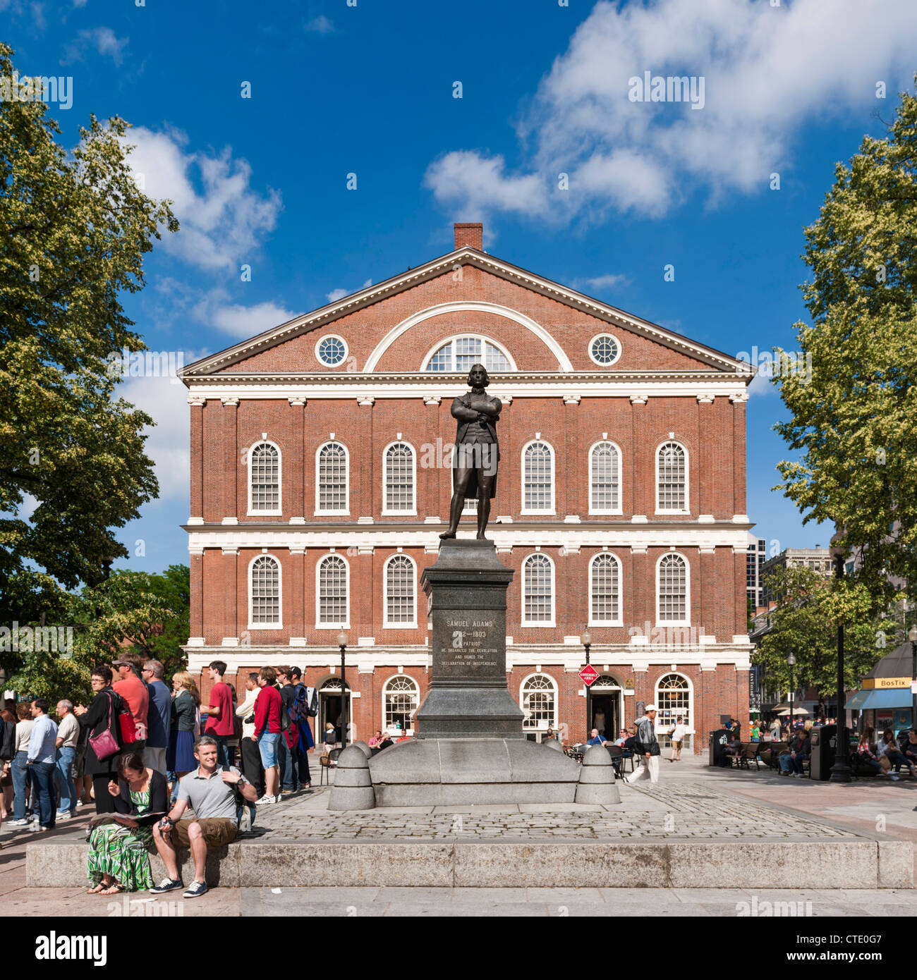 Samuel Adams, Faneuil Hall, Boston Stock Photo