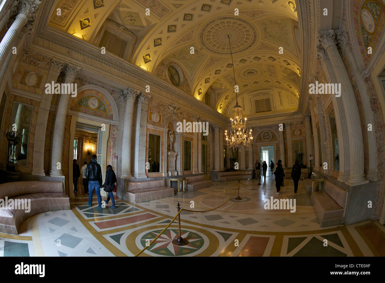 Baroque interior of the Borromeo Palace, Isola Bella, Lake Maggiore, Piedmont, Northern Italy, Europe Stock Photo